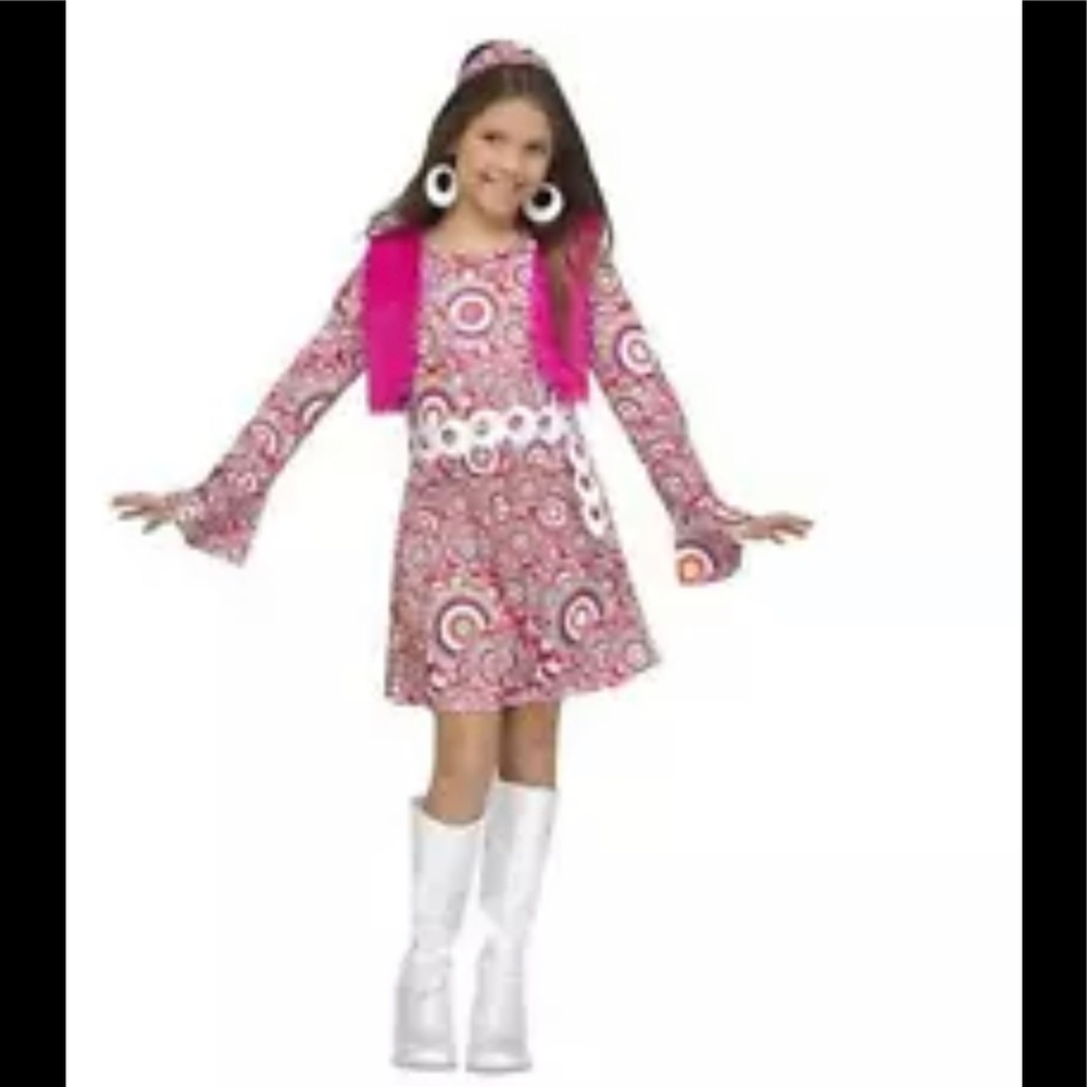 Groovy 60's shaggy chic child costume hippie girls size small 4-6
